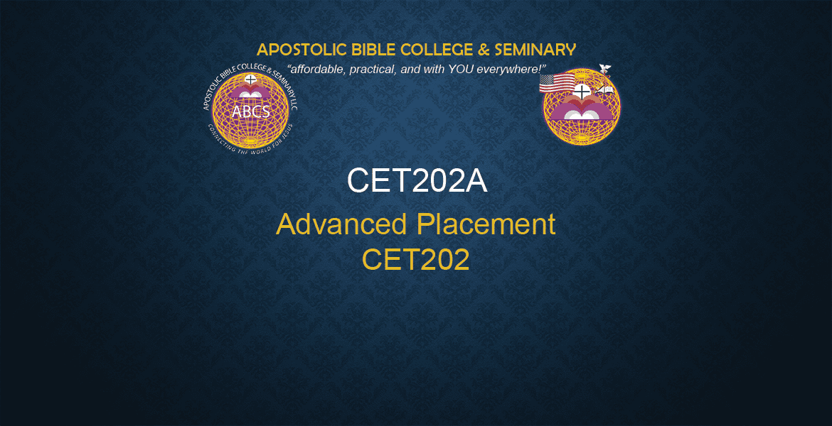 CET 202A - Advanced Placement for CET202 (3cr)